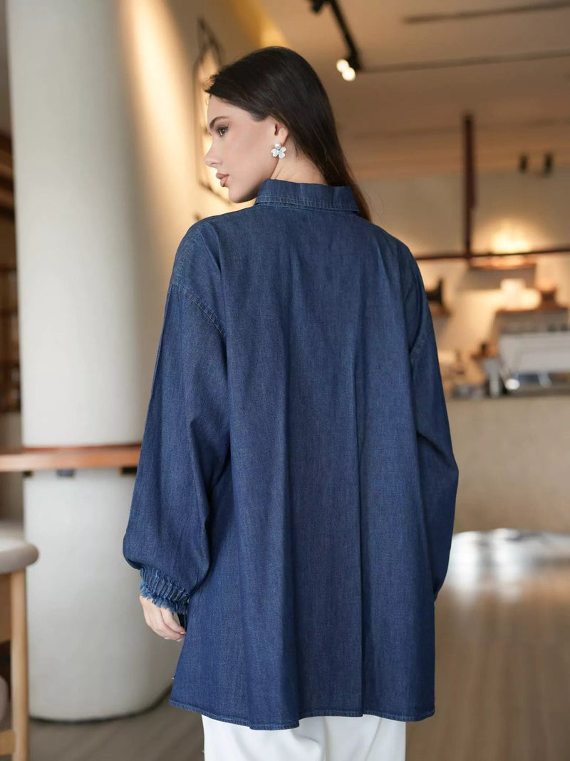 Nimes Denim Shirt Dresses  - Sowears