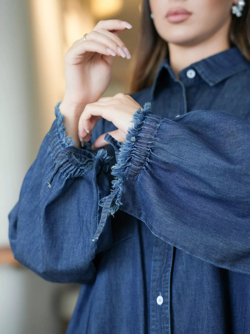 Nimes Denim Shirt Dresses  - Sowears