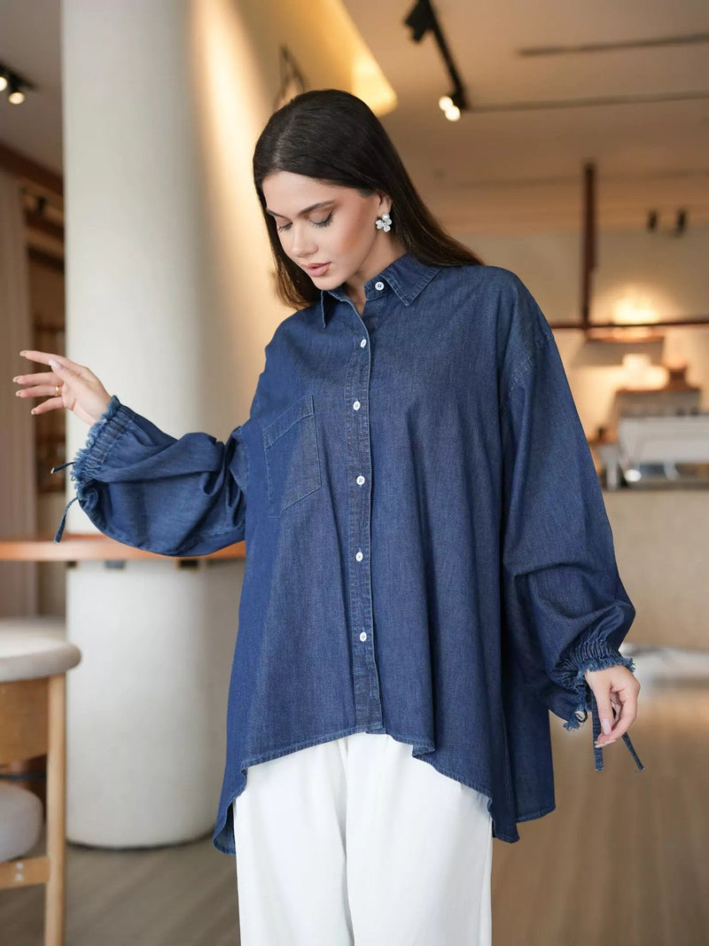 Nimes Denim Shirt Dresses  - Sowears