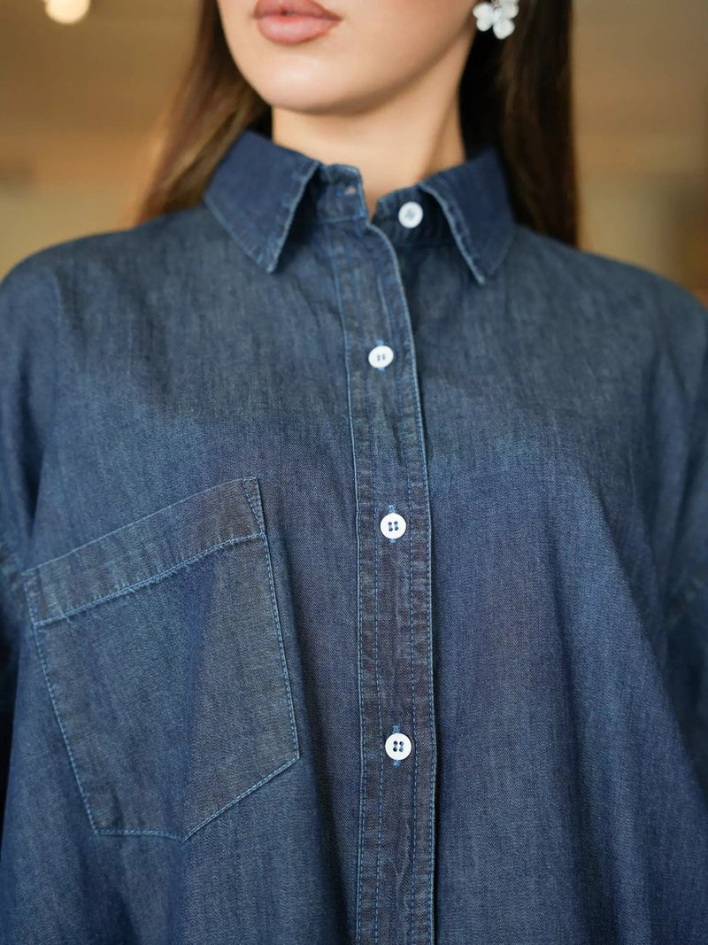 Nimes Denim Shirt Dresses  - Sowears