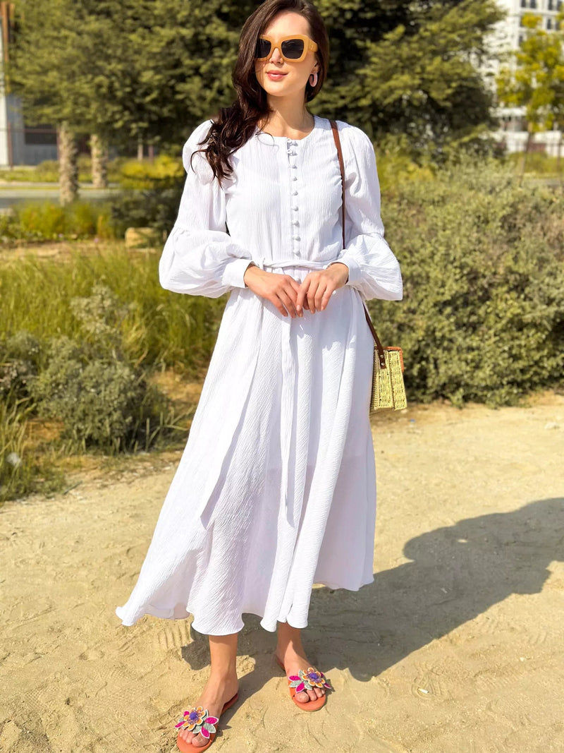 Opal Affair Long Dress - White Dresses  - Sowears