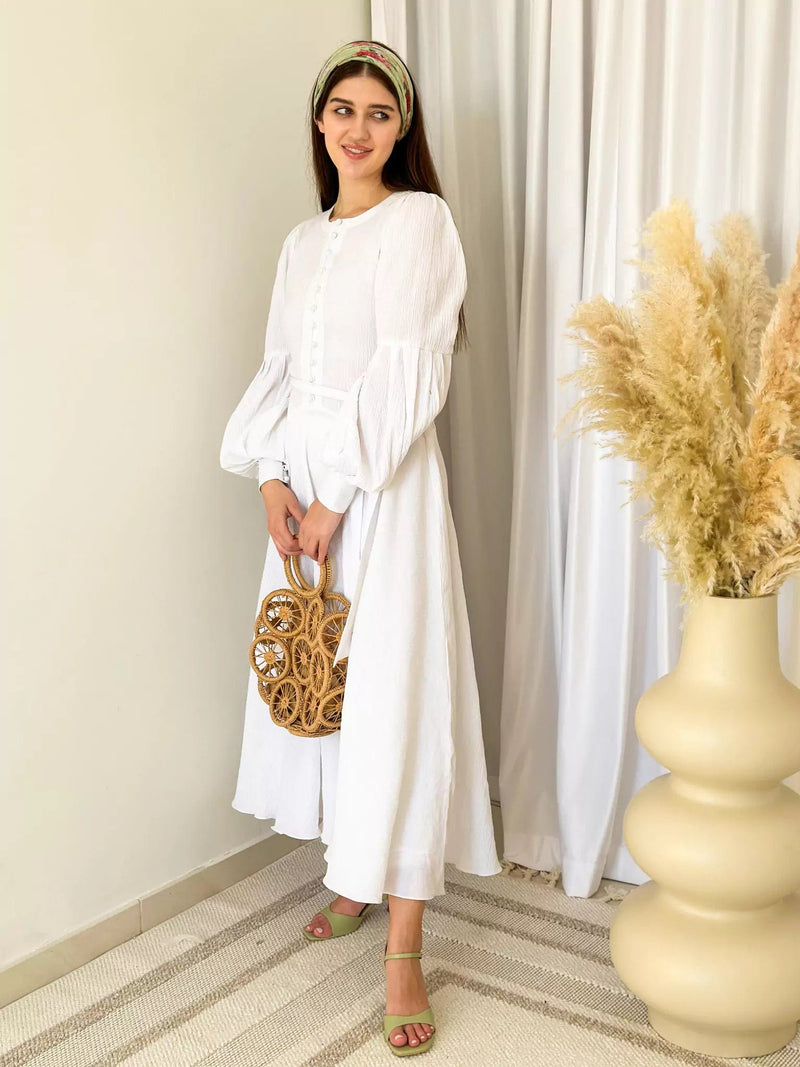 Opal Affair Long Dress - White Dresses  - Sowears