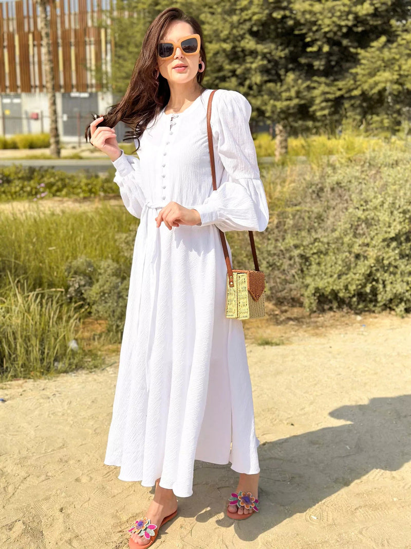 Opal Affair Long Dress - White Dresses  - Sowears