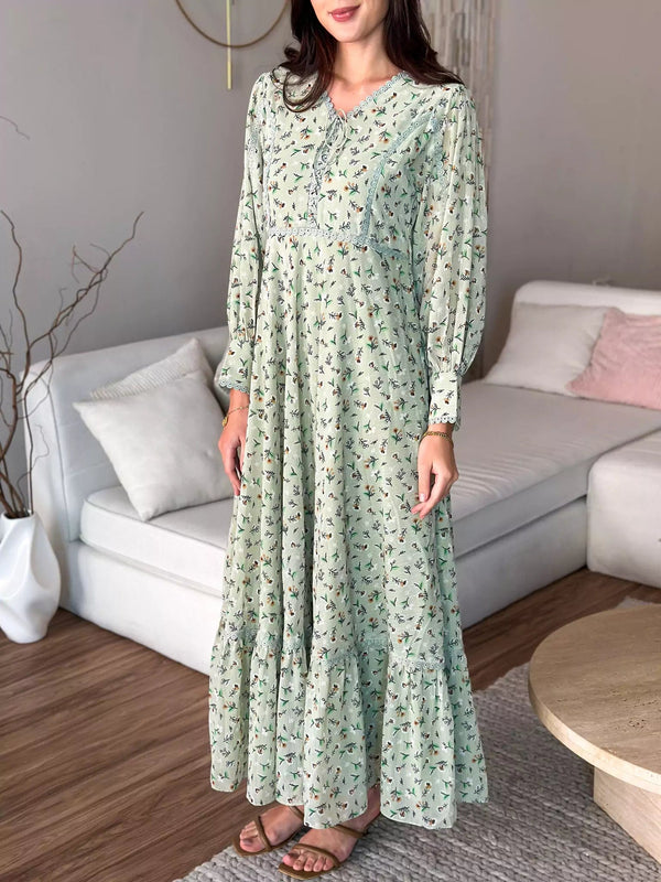 Orino Green Long Dress Dresses  - Sowears