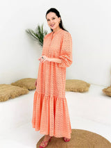 Peach Fuzz Cutwork Dress Dresses  - Sowears