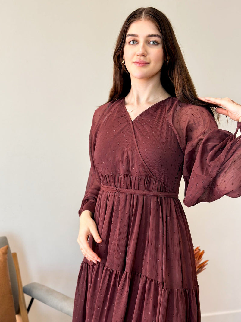 Pecan Rose Long Dress Dresses  - Sowears