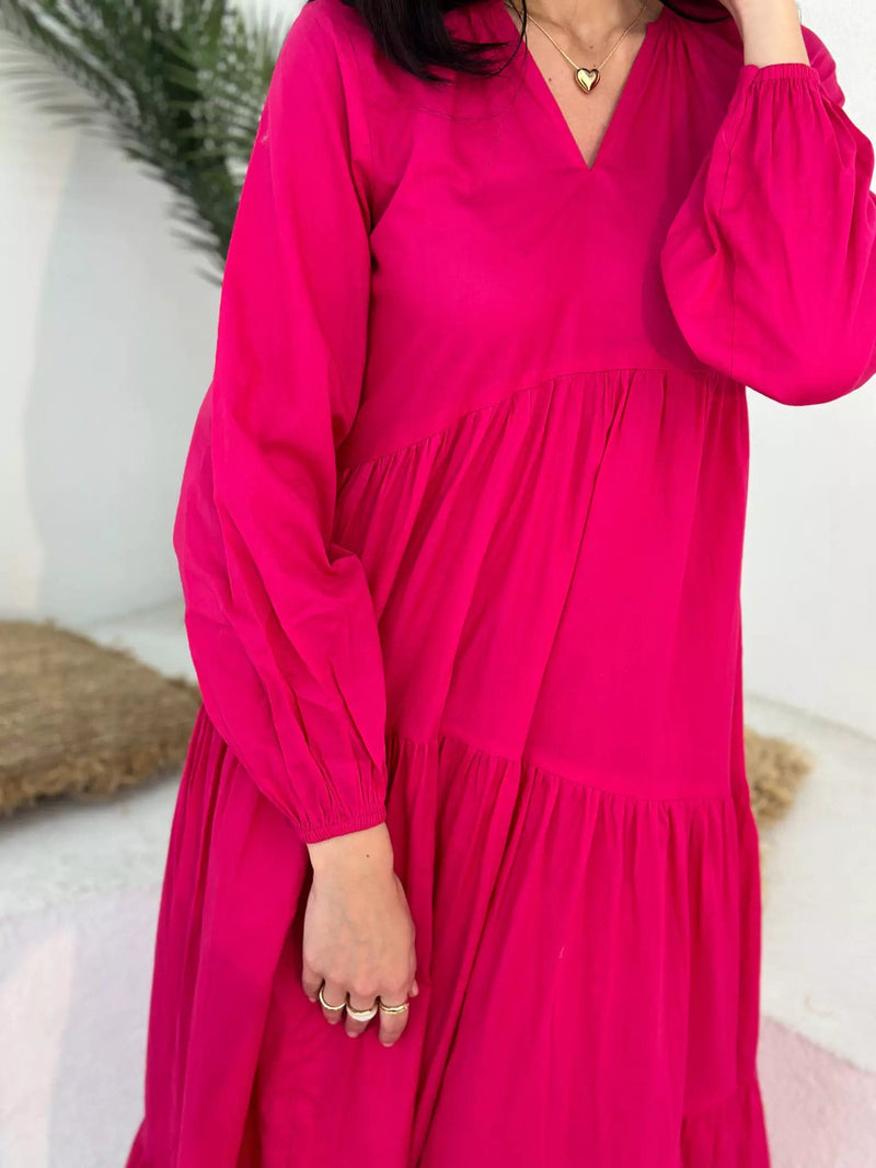 Pink Lush Cotton Summer Dress Dresses  - Sowears