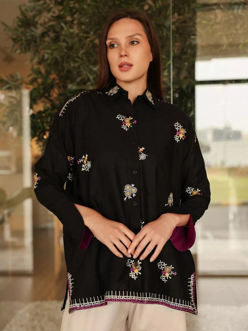 Piper Embroidered Shirt Dresses  - Sowears