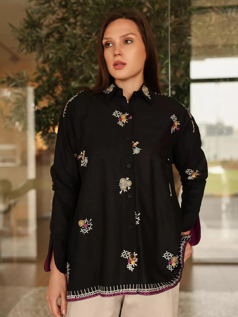 Piper Embroidered Shirt Dresses  - Sowears