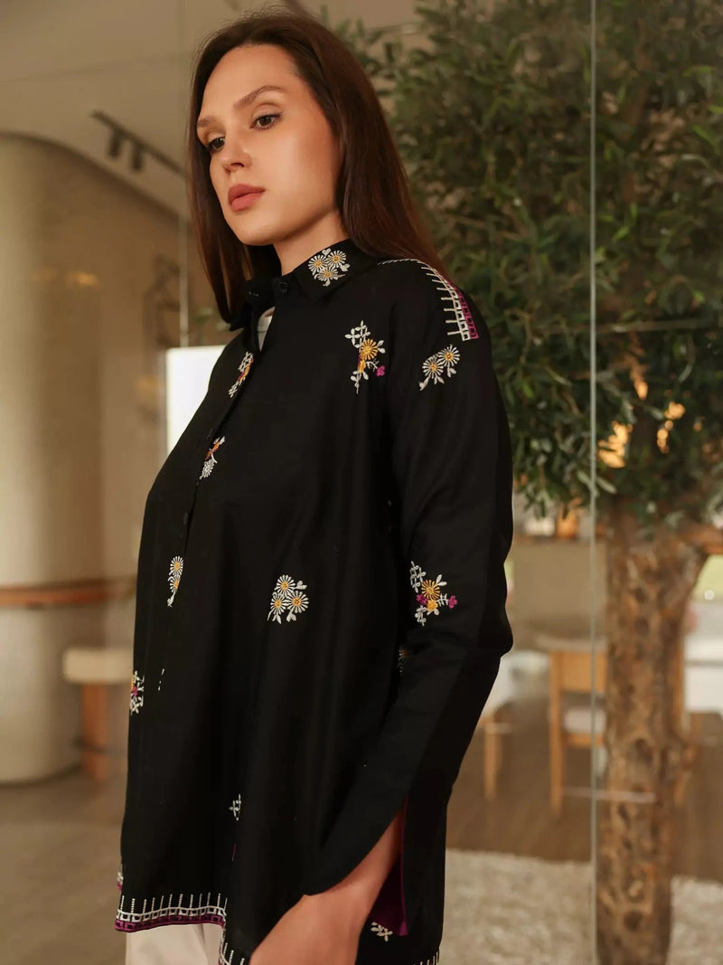 Piper Embroidered Shirt Dresses  - Sowears