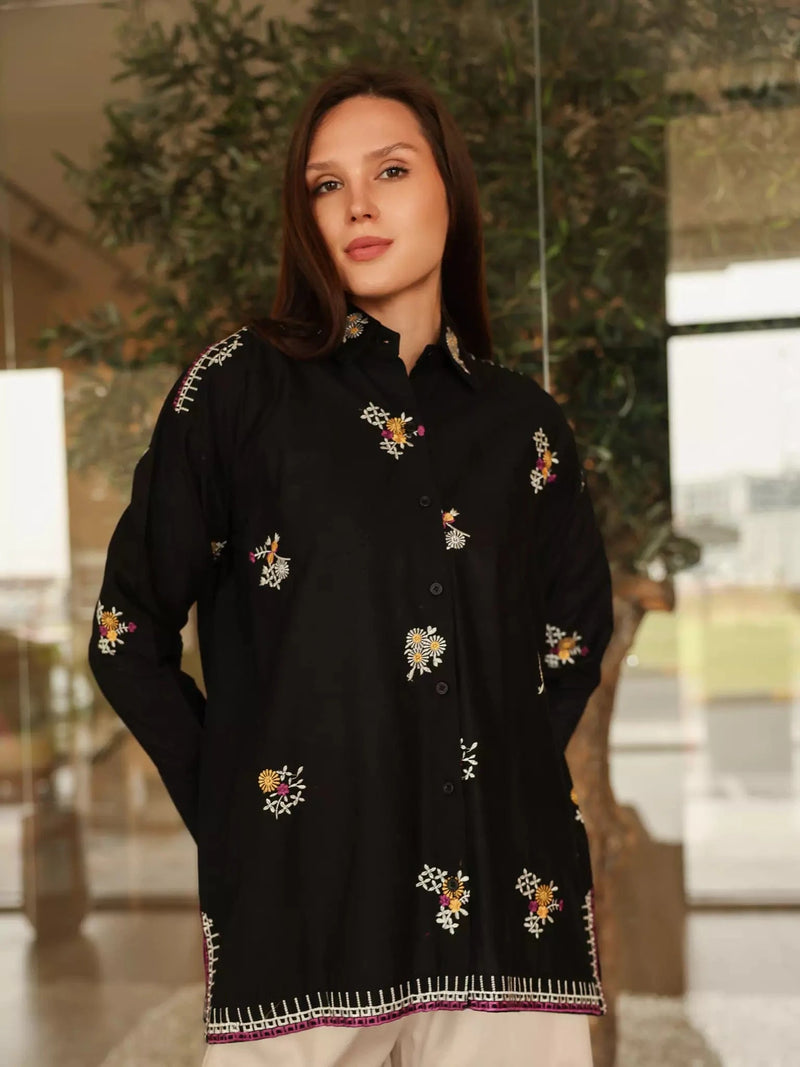 Piper Embroidered Shirt Dresses  - Sowears