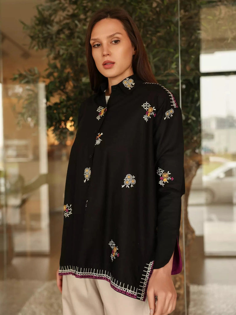 Piper Embroidered Shirt Dresses  - Sowears