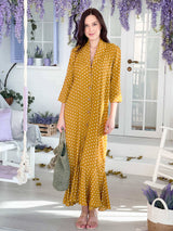 Polka Dots Dress - Mustard Dresses  - Sowears