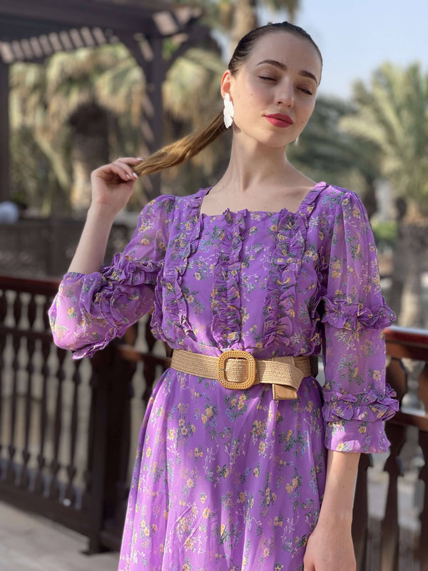 Purple Daisy Dress Dresses  - Sowears