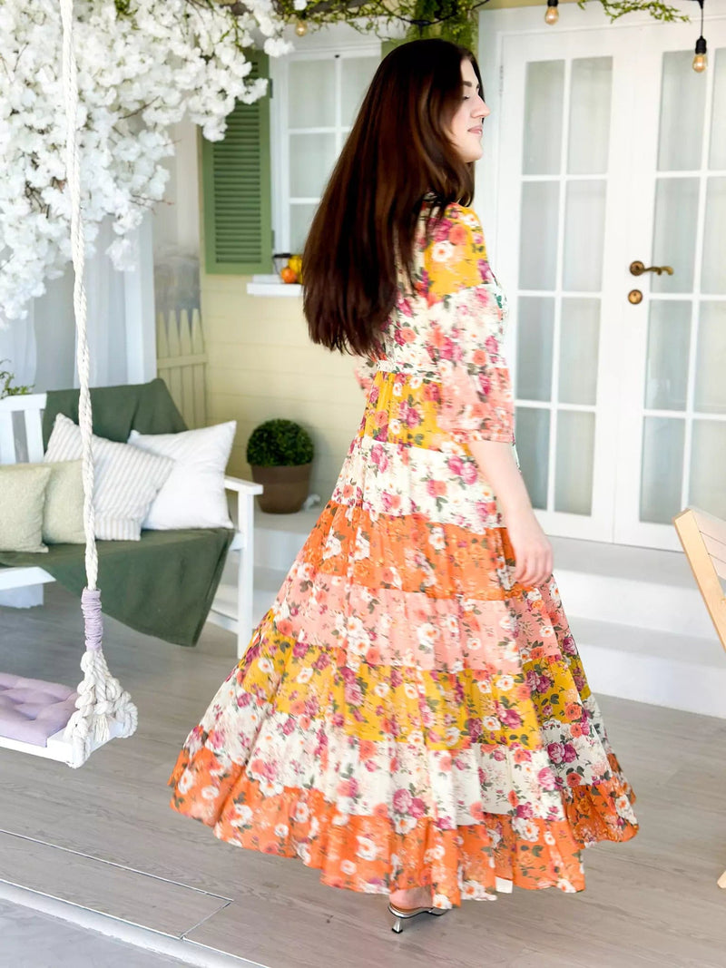 Quadra Floral Long Dress