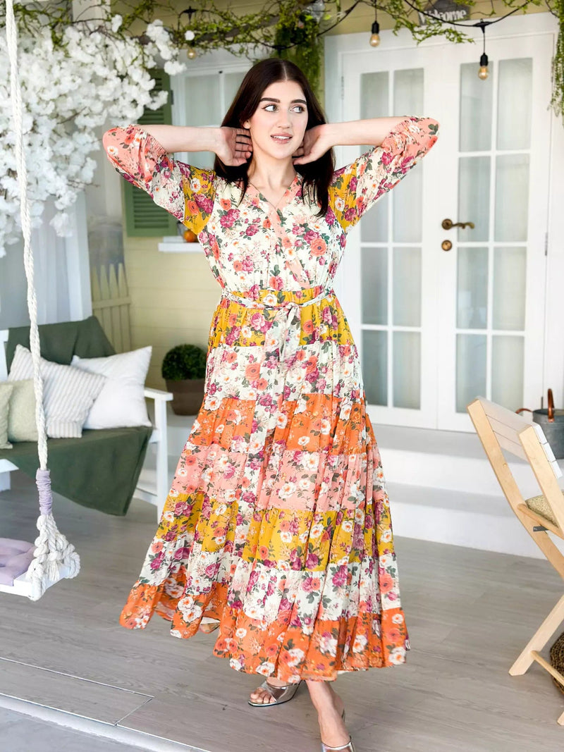 Quadra Floral Long Dress