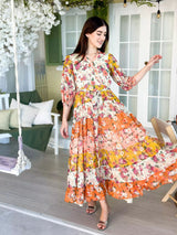 Quadra Floral Long Dress Dresses  - Sowears
