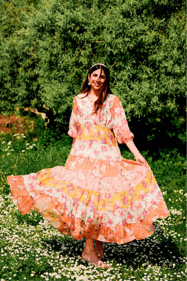 Long floral dress canada clearance