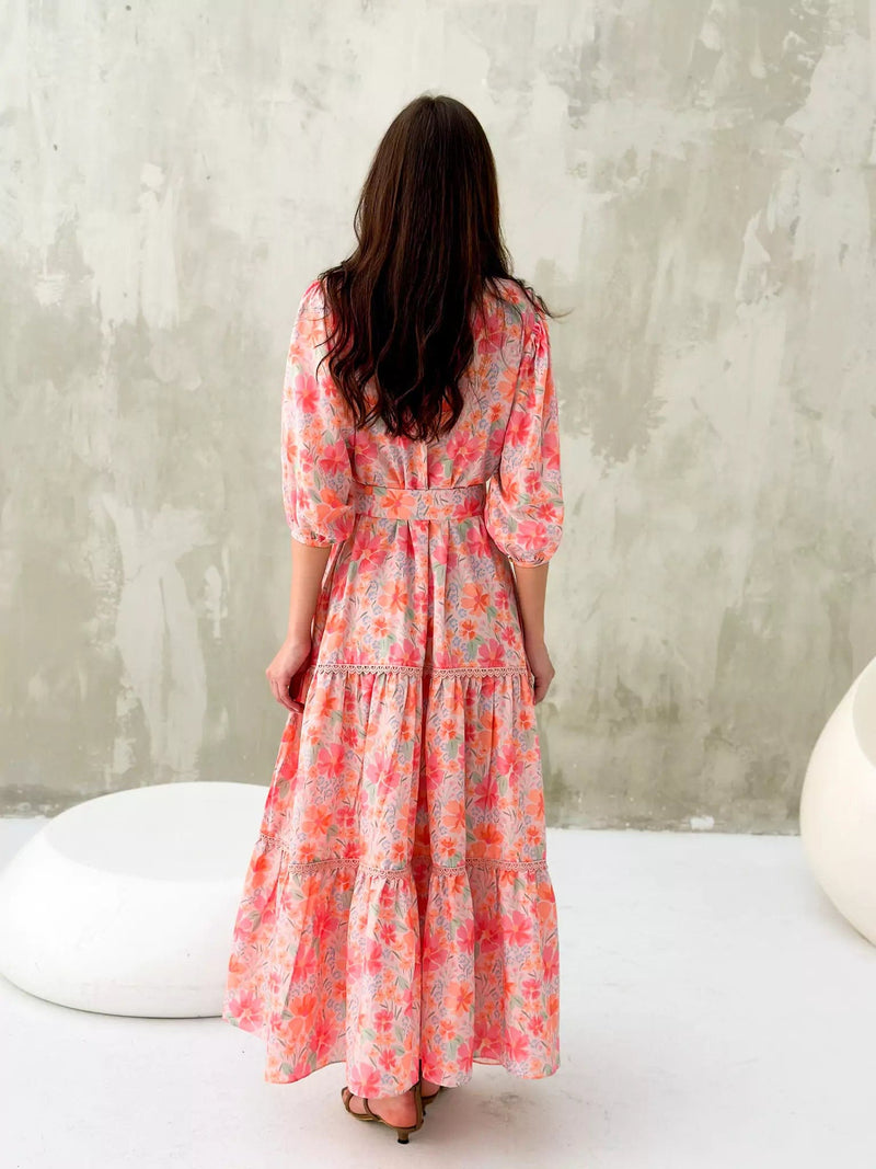 Rozella Long Floral Dress Dresses  - Sowears