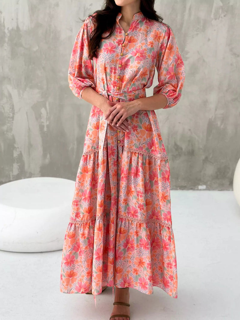 Rozella Long Floral Dress Dresses  - Sowears