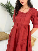 Rusty Cotton Dress Dresses  - Sowears