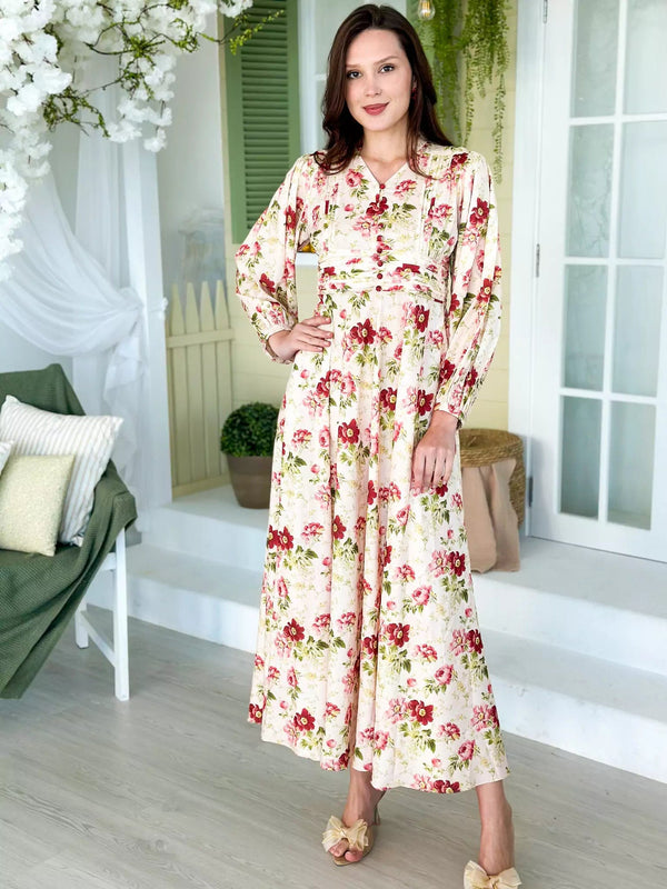 Sangria Floral Dress Dresses  - Sowears