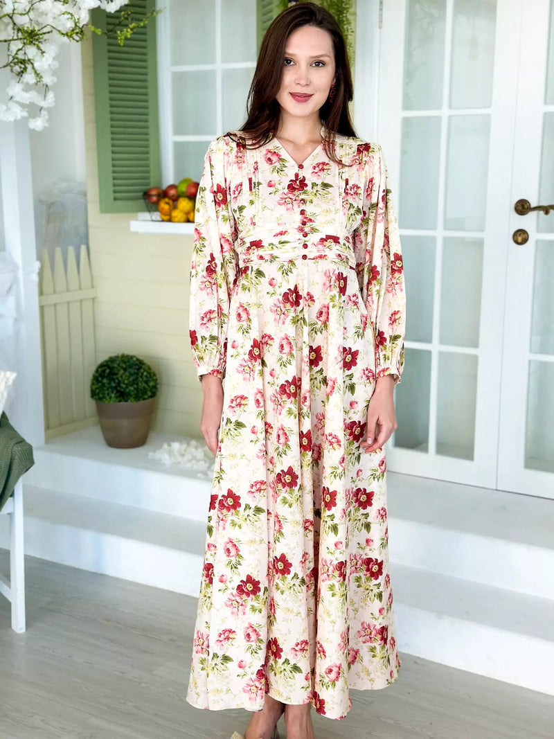 Sangria Floral Dress Dresses  - Sowears