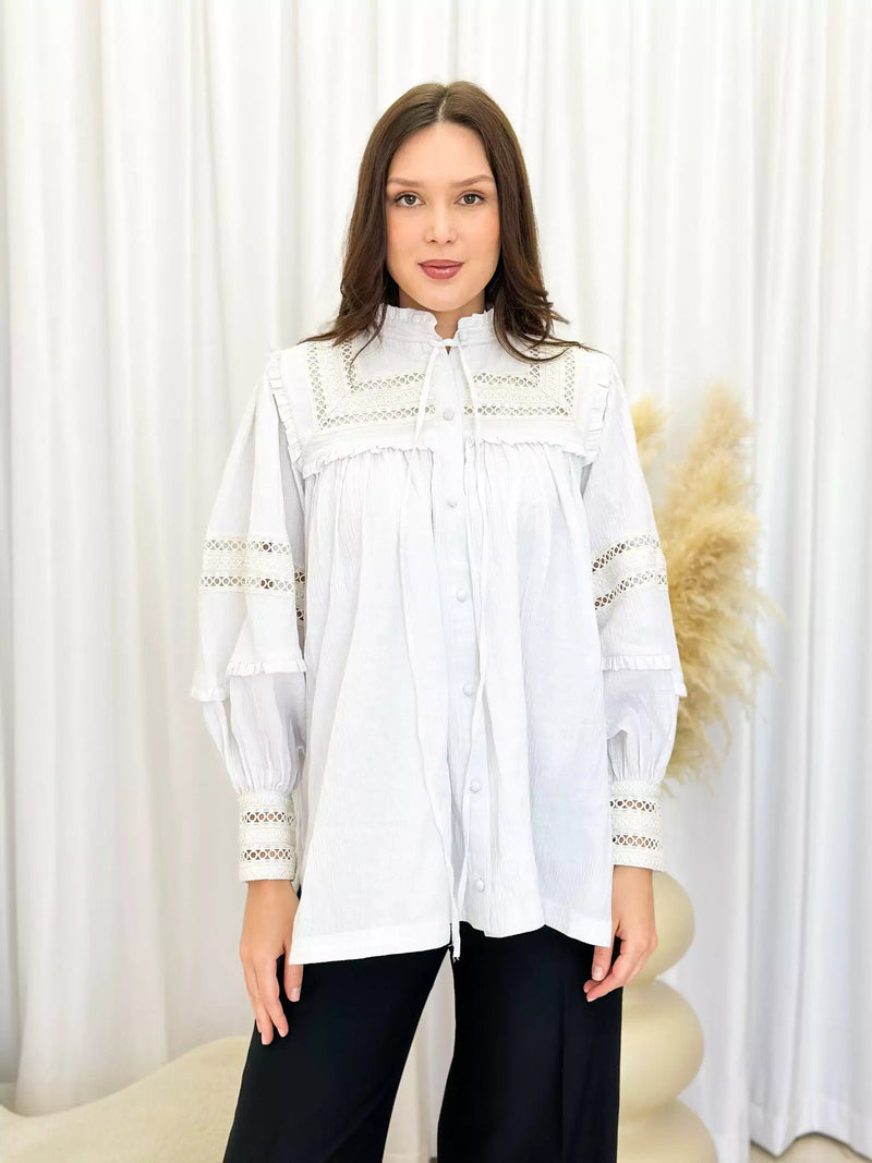 Snowball Shirt - White Dresses  - Sowears