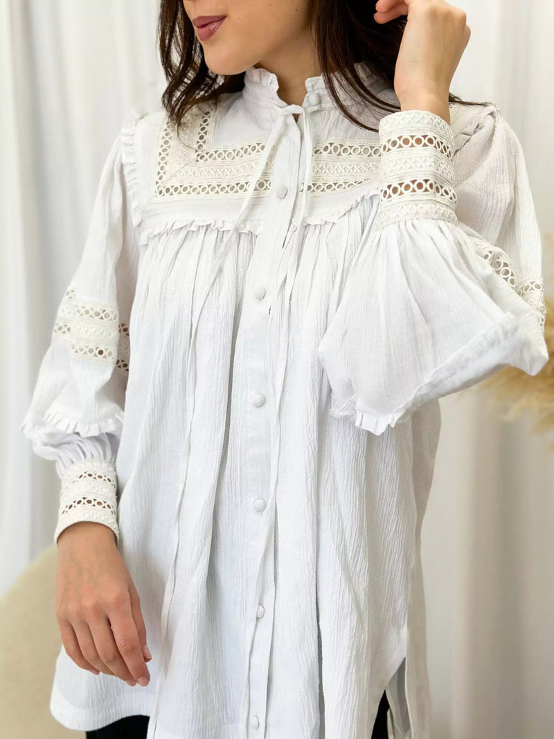 Snowball Shirt - White Dresses  - Sowears