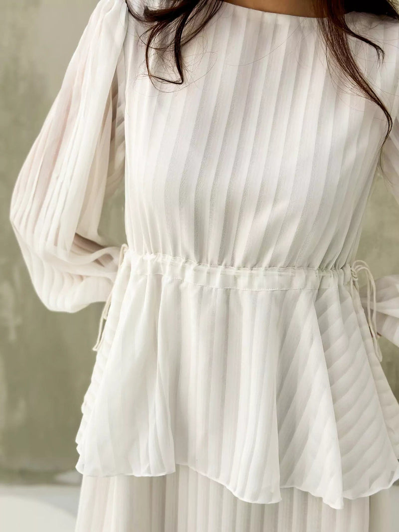 Stria White Dress Dresses  - Sowears