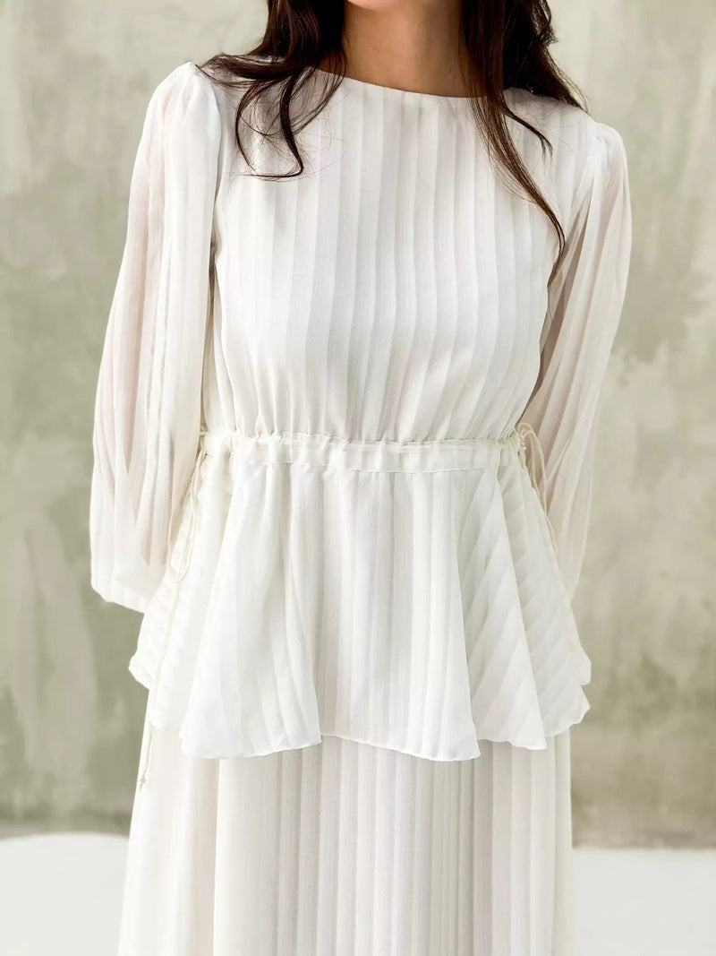 Stria White Dress Dresses  - Sowears