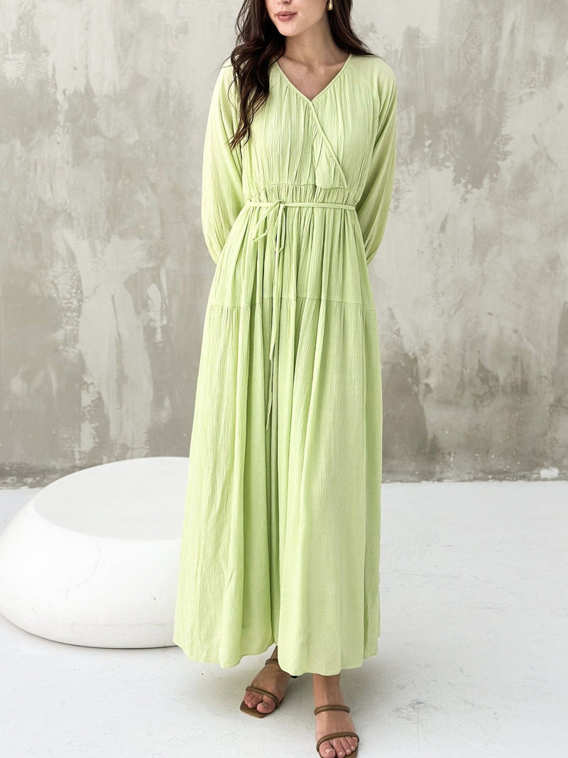 Sunlit Solid Long Dress Dresses  - Sowears