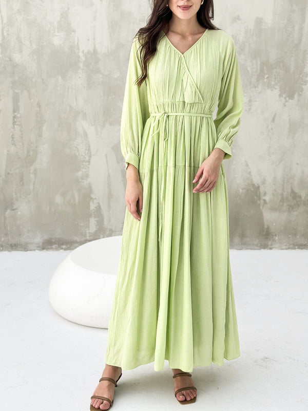 Sunlit Solid Long Dress Dresses  - Sowears