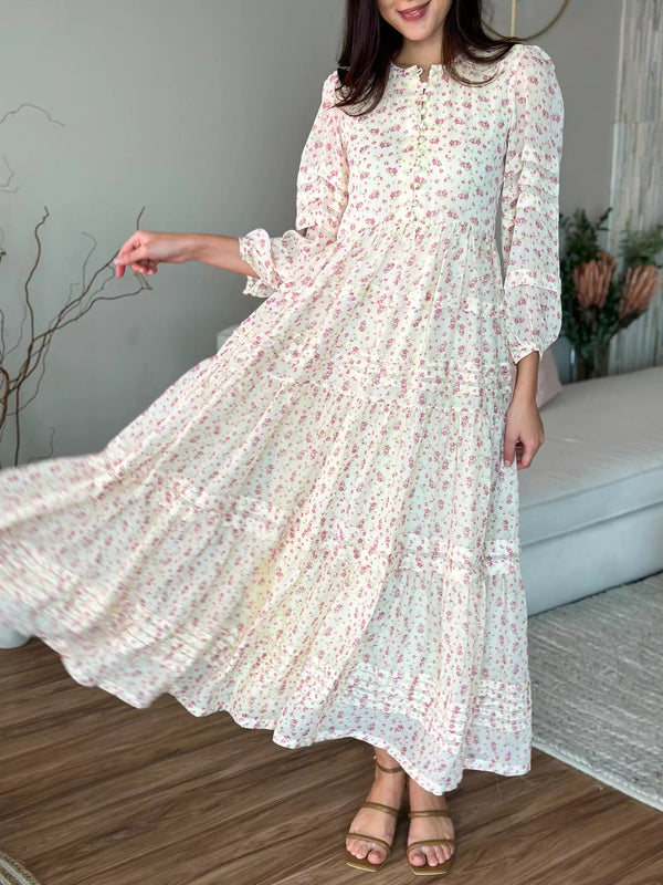 Long floral frocks best sale