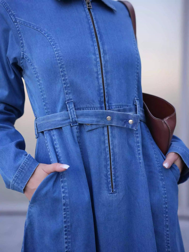 Swifty Denim Long Dress Dresses  - Sowears