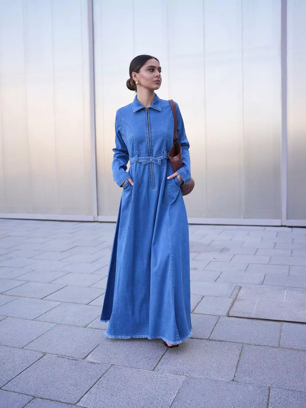 Swifty Denim Blue Long Dress Swifty Denim Blue Long Dress