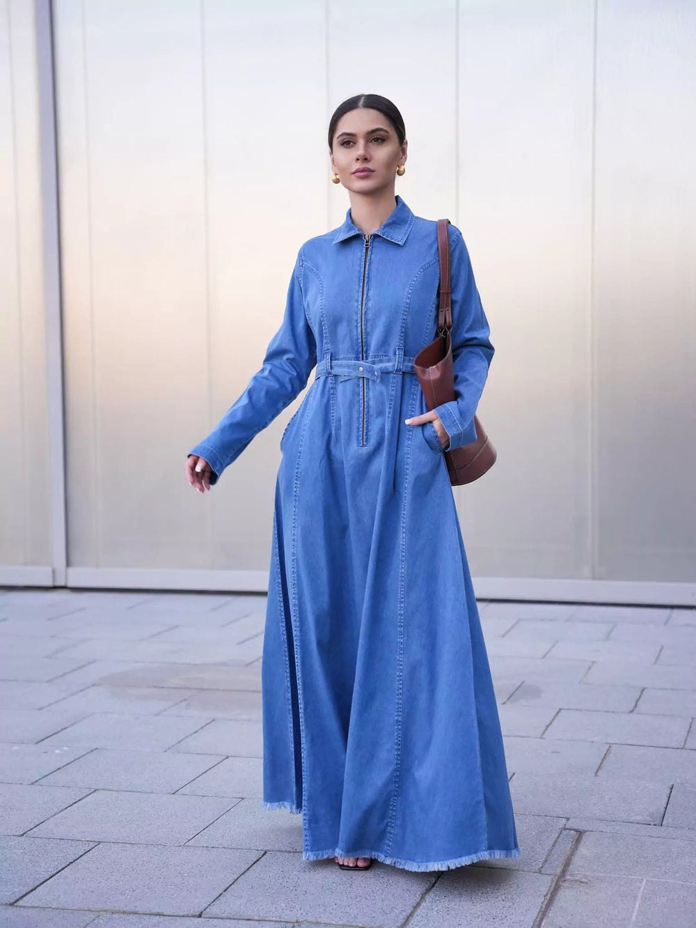 Swifty Denim Blue Long Dress