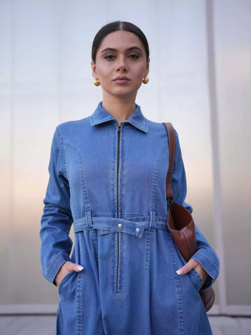 Swifty Denim Long Dress Dresses  - Sowears