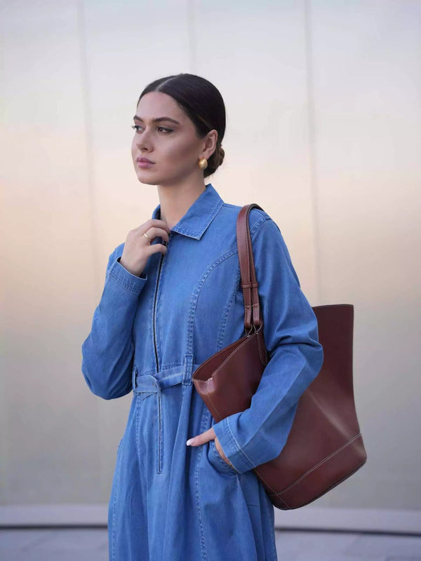 white christmas dresses Thats So Fetch | Robbie Denim Dress | Blue main image 0