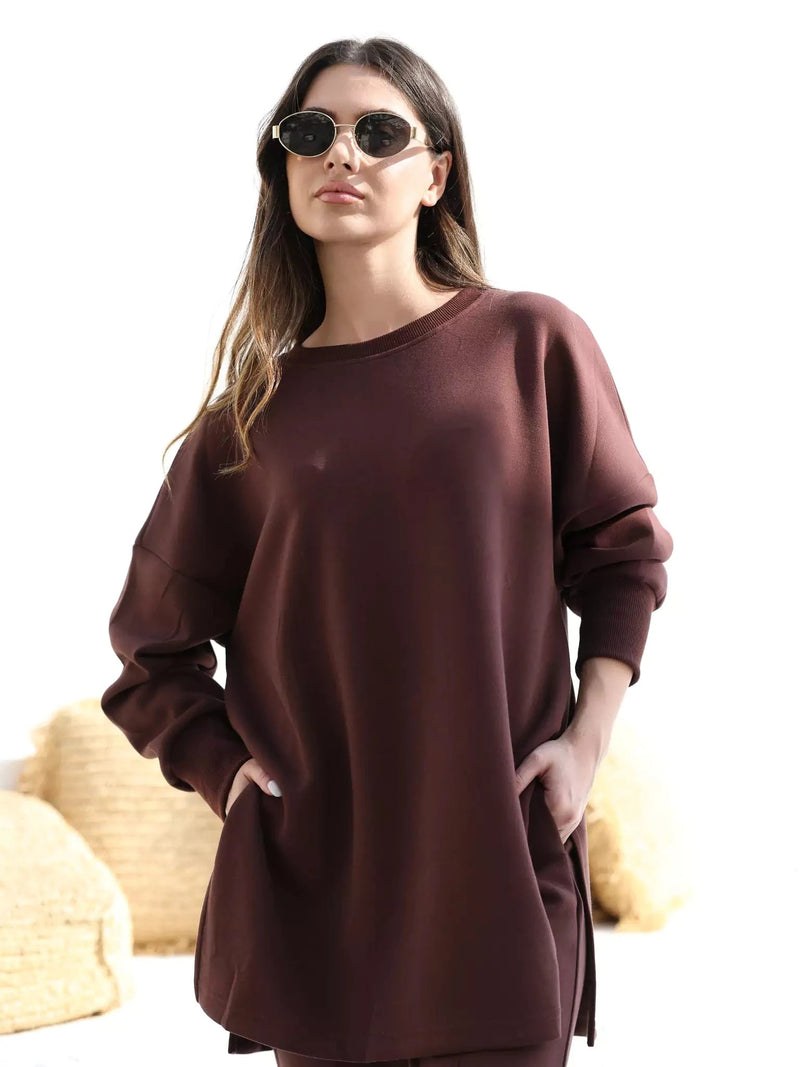 Tasia Move Brown Shirt Dresses  - Sowears