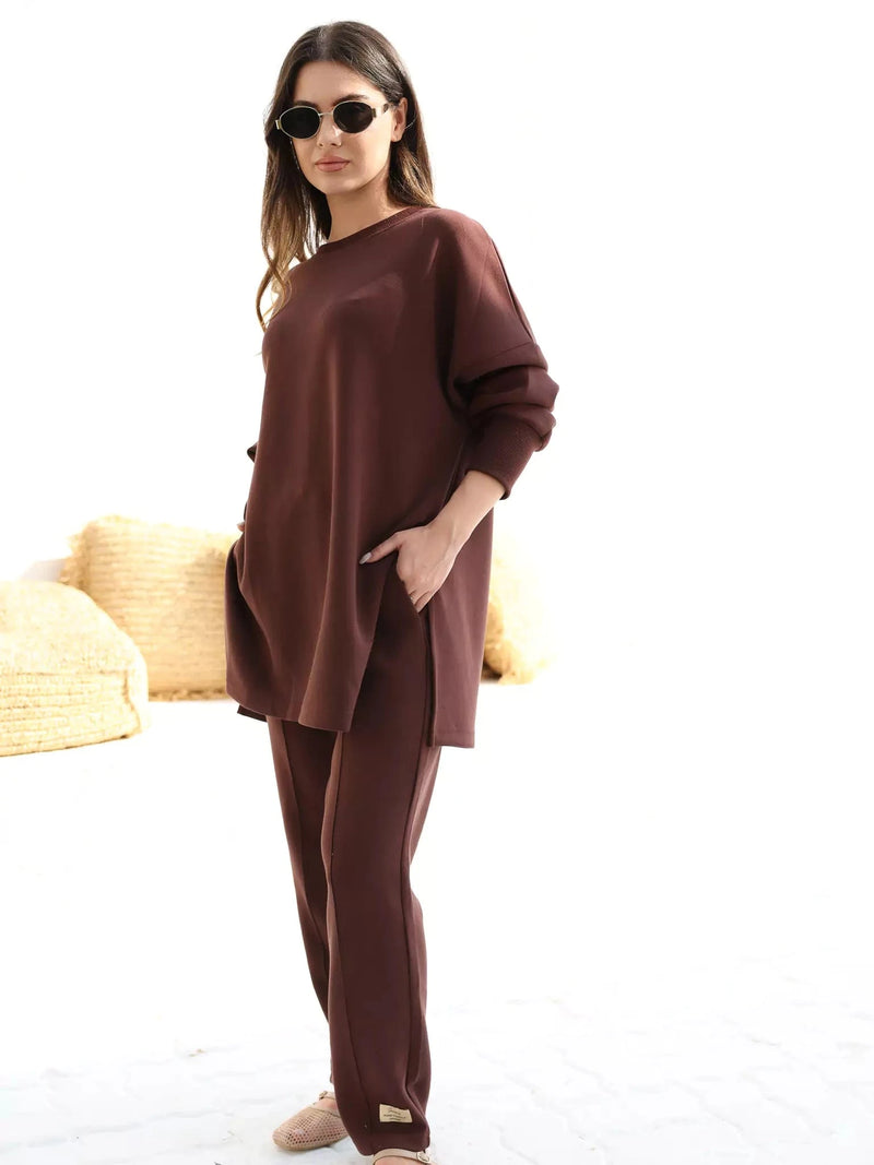 Tasia Move Brown Shirt Dresses  - Sowears