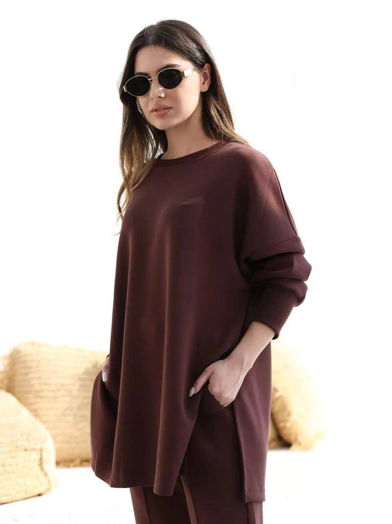 Tasia Move Brown Shirt Dresses  - Sowears