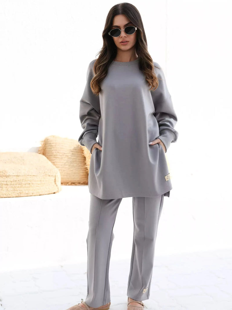 Tasia Move Grey Shirt Dresses  - Sowears