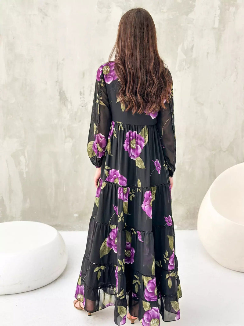 Thistle Floral Lace Long Dress Dresses  - Sowears