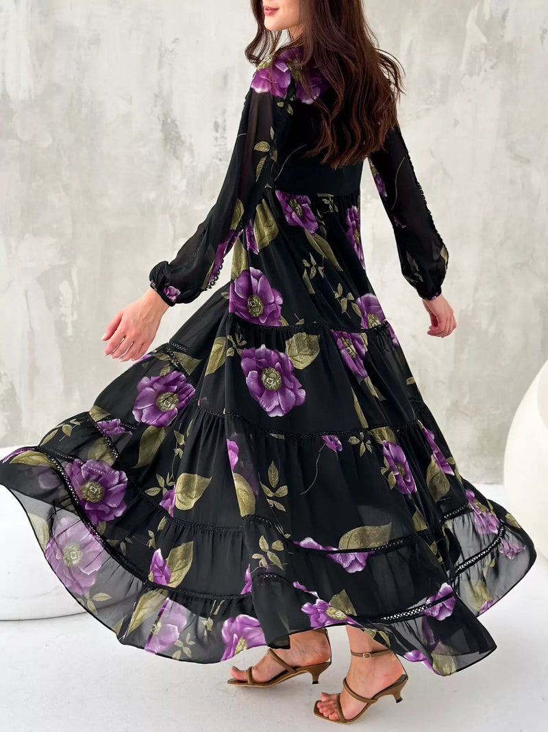 Thistle Floral Lace Long Dress Dresses  - Sowears