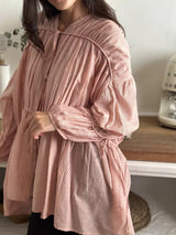 Vela Peach Draw String Shirt Dresses  - Sowears