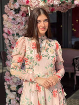 peach floral maxi dress 