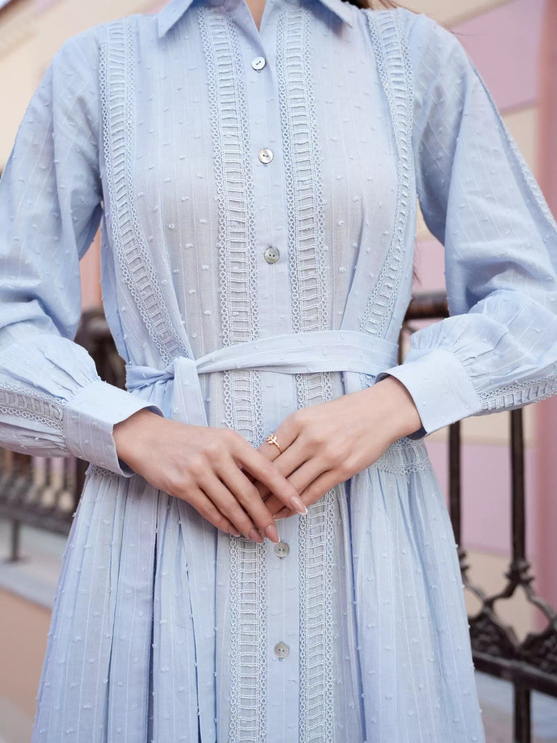 Viola Pastel Blue Long Dress Dresses  - Sowears