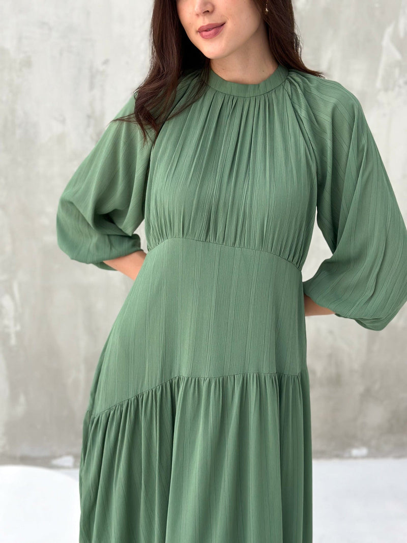 Virid Green Long Dress Dresses  - Sowears