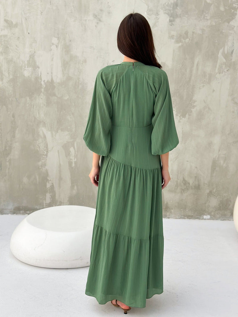 Virid Green Long Dress Dresses  - Sowears